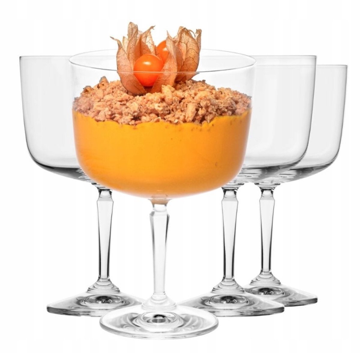 KROSNO - Roma coupe voor ijs en desserts - serveerschalen - amuseschaal - inhoud 570ml - 4 stuks - kristalglas