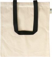 Sac cabas Fairtrade 20 pièces en coton écologique avec poignées colorées, noir