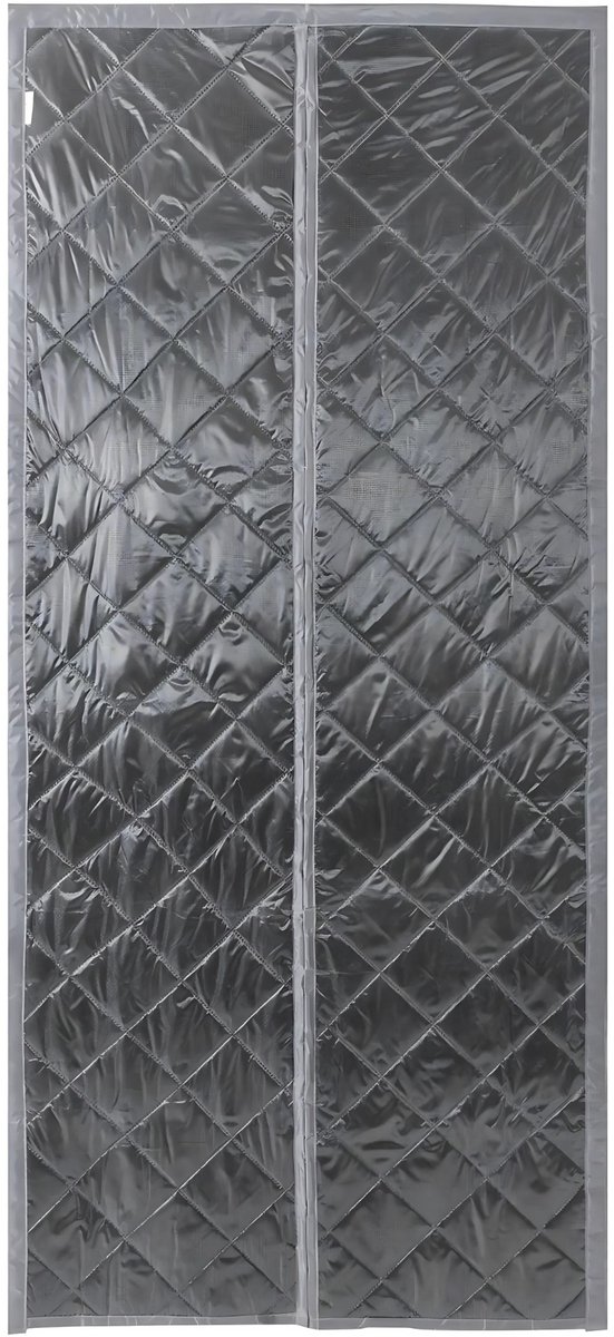 Happiq Thermische gordijnen - Isolerend - Grijs - Voor deuren in huis of kantoor - Magnetisch - 95x210cm