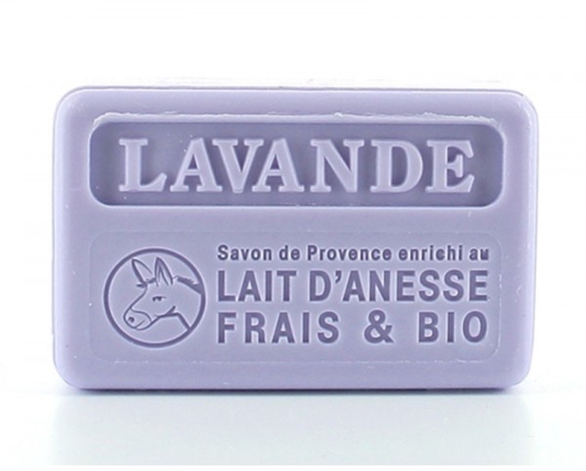 4x Savon de marseille ezelinnenmelk zeep met lavendel - biologische ezelinnenmelk - Franse zeep