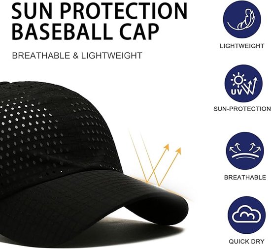 Verontruste katoenen baseballpet voor heren, verstelbaar, ademend