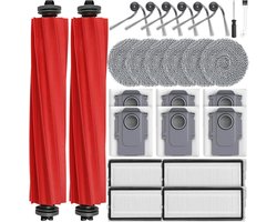 26 stuks accessoires geschikt voor Roborock QV 35A/QV 35S robotstofzuiger, 2 hoofdborstels, 6 stofzakken, 6 dweilpads, 4 HEPA-filters, 6 zijborstels, 1 reinigingsborstel, 1 schroevendraaier