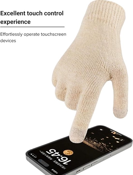 3-in-1 Gebreide Winterset met Muts, Sjaal en Touchscreen Handschoenen