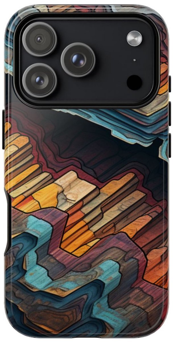 Gelaagd Abstract Geodepatroon – Telefoonhoesje Geschikt voor iPhone 17 Pro