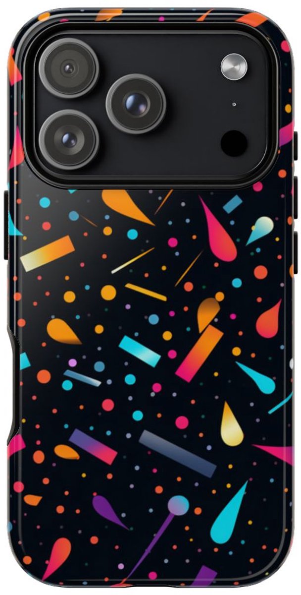 Kleurrijk Abstracte Vormenpatroon – Telefoonhoesje Geschikt voor iPhone 17 Pro