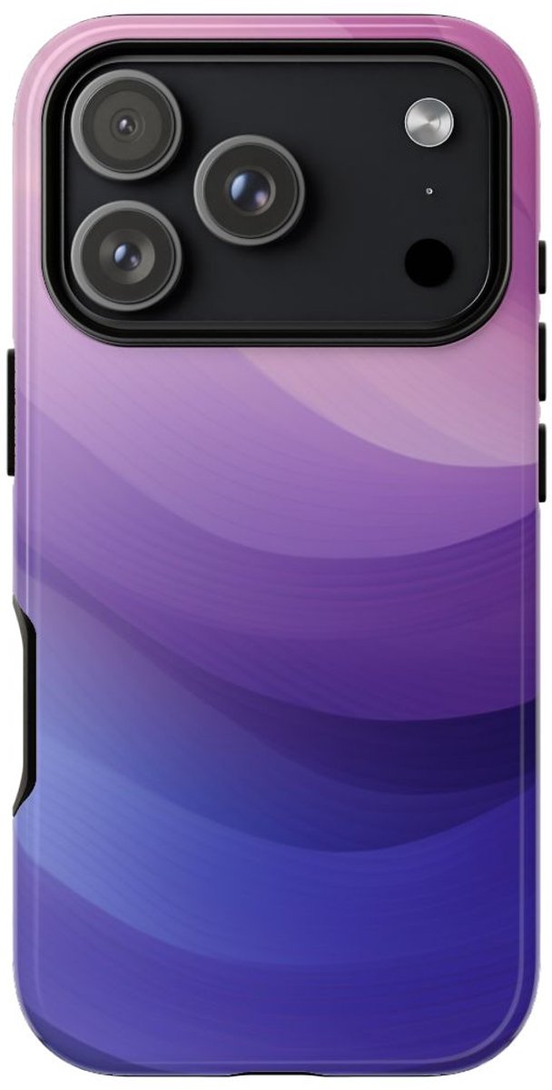 Paarse Gradient Abstracte Golven – Telefoonhoesje Geschikt voor iPhone 17 Pro