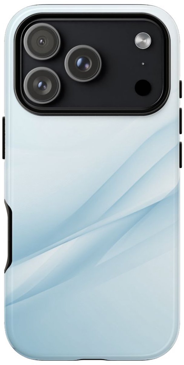 Zachte Lichtblauwe Abstracte Golven – Telefoonhoesje Geschikt voor iPhone 17 Pro
