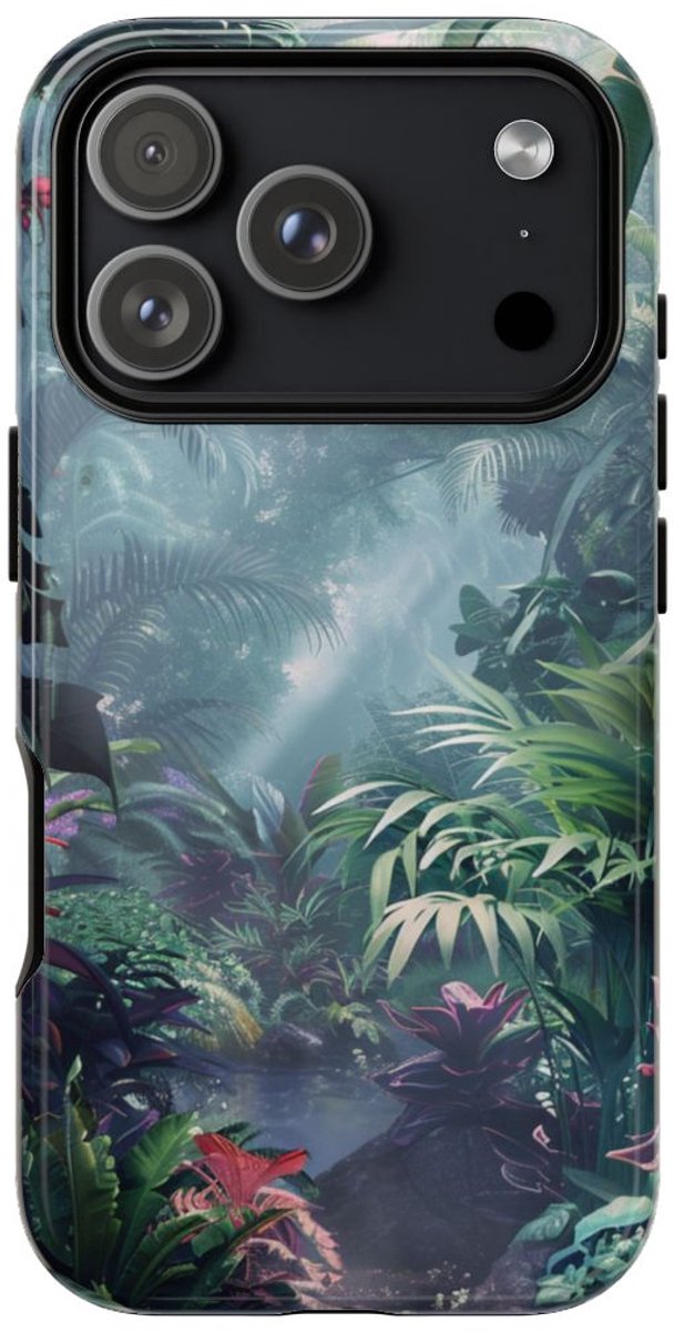 Weelderig Tropisch Junglelandschap – Telefoonhoesje Geschikt voor iPhone 17 Pro