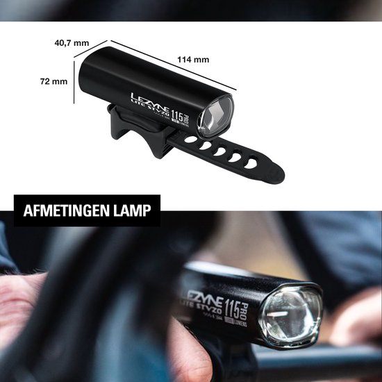 Lezyne Lite Drive StVZO Pro 115/Strip StVZO - USB Oplaadbare fietslampen - Fietsverlichting LED - Fietslicht Voor en Achter - 3 Standen - Zwart — afbeelding 3