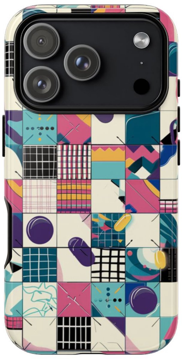 Kleurrijk Abstract Geometrisch Patroon – Telefoonhoesje Geschikt voor iPhone 17 Pro