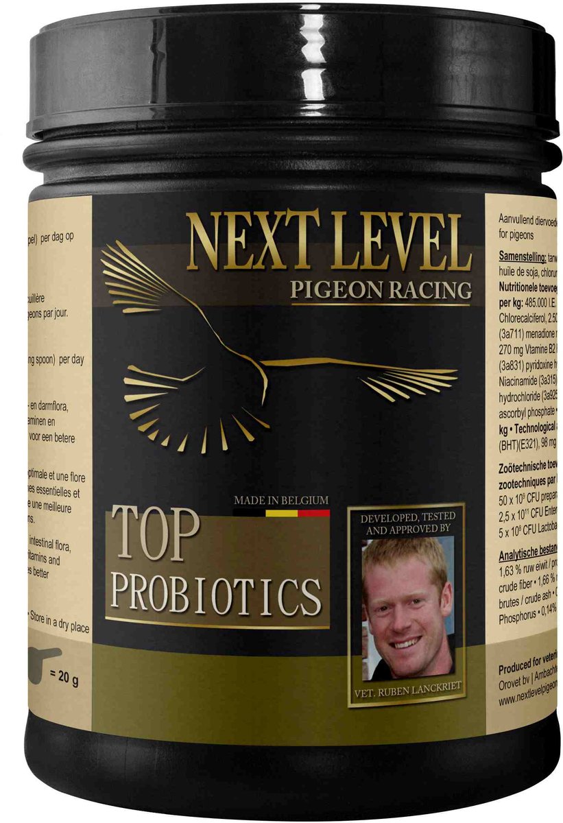 Next Level Top Probiotics 500g - supplement voor duiven - probiotica, darmflora, spijsvertering, immuunsysteem