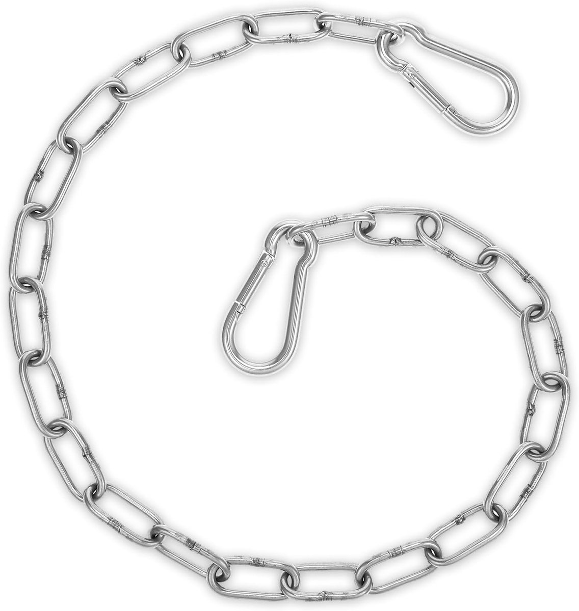 Mmgoqqt - Ketting - Zilveren metalen ketting - Stalen kettingverlengketting - Geschikt voor hangmatstoelketting - Hoogwaardig hangend karabijnhaakslot - Boerderijpoortketting