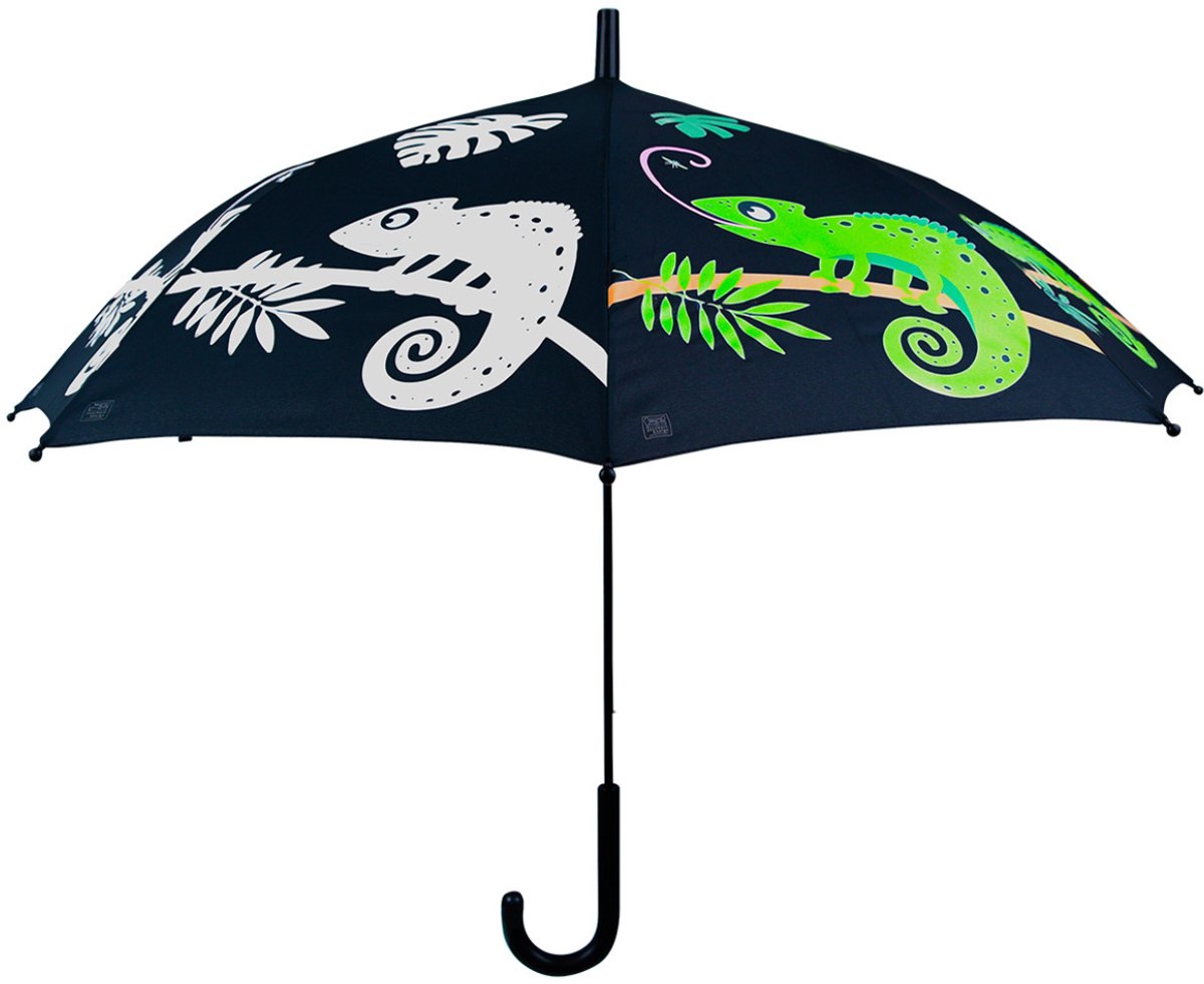 Esschert Design magische kameleonparaplu die van kleur veranderd bij regen | kinderparaplu | paraplu met print | paraplu met opdruk | dierenparaplu