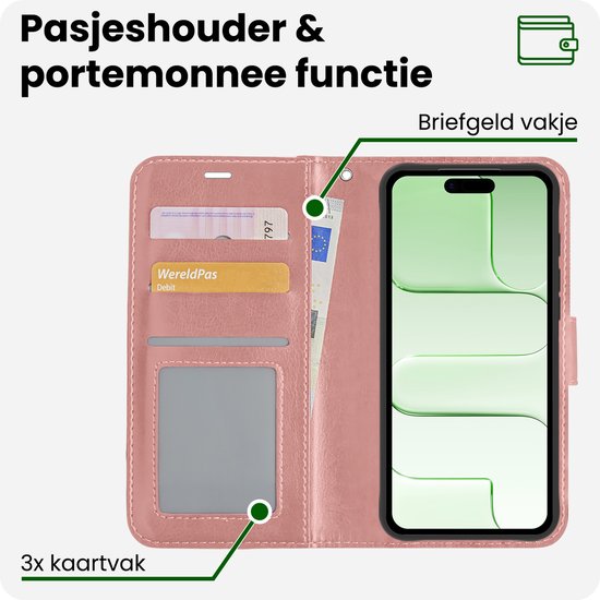 Étui pour iPhone Air - Étui à rabat avec 2 protections d' Air iPhone - Or rose