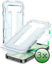 Protection d'écran compatible avec iPhone 17, avec cadre de montage, verre de protection hybride flexible, couverture complète - Protection d'écran compatible avec iPhone 17, avec Kit d'installation, couverture complète - 3 pièces