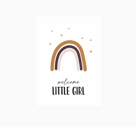 Brievenbus cadeau Welcome Little Girl - kraam cadeau - cadeau baby - slabber - speenkoord met naam - cadeau met naam van Liva's Dreams — afbeelding 3