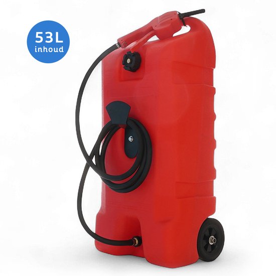 Réservoir de carburant mobile 53 litres - Réservoir de carburant sur roues - Avec pompe à main - Convient pour l'essence et le Diesel