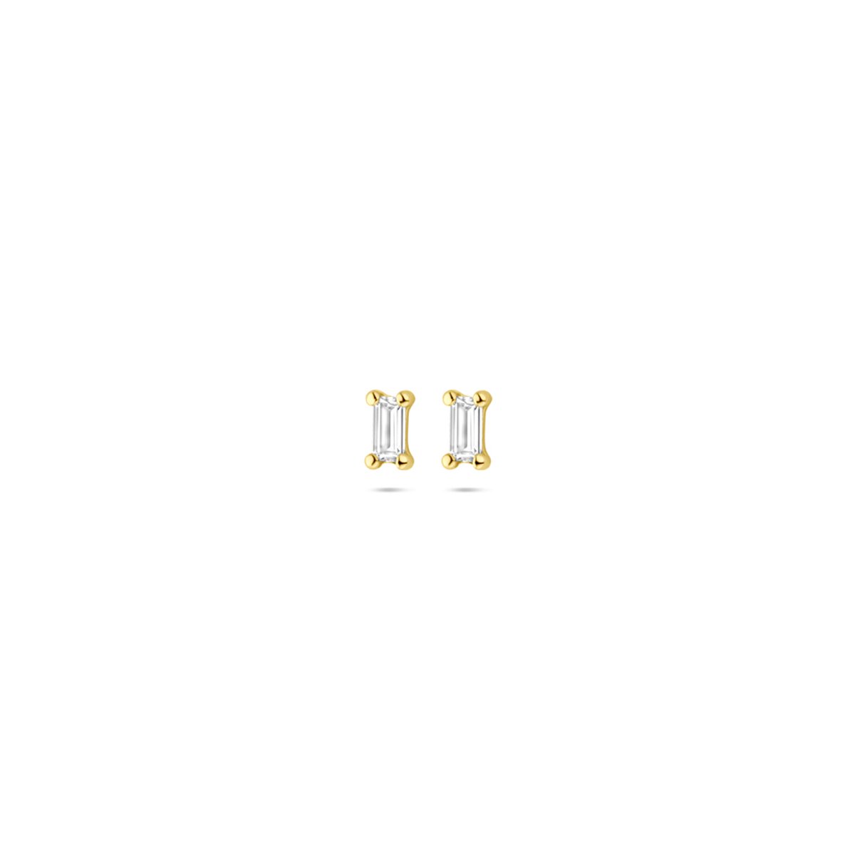 Lev Sieraden - Oorknoppen zirkonia 3,5 mm 14 karaat Geel gouden oorknoppen uitgevoerd met zirkonia