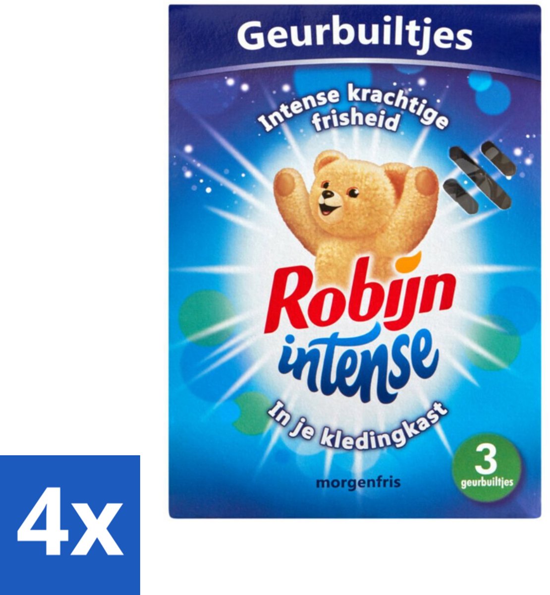 4 x Robijn Geurbuiltjes Intense 3 stuks per verpakking - Geur In Kleding - Frisheid In Kleding - Langdurige Geur - Geurbuiltjes - Kledingkast Geur