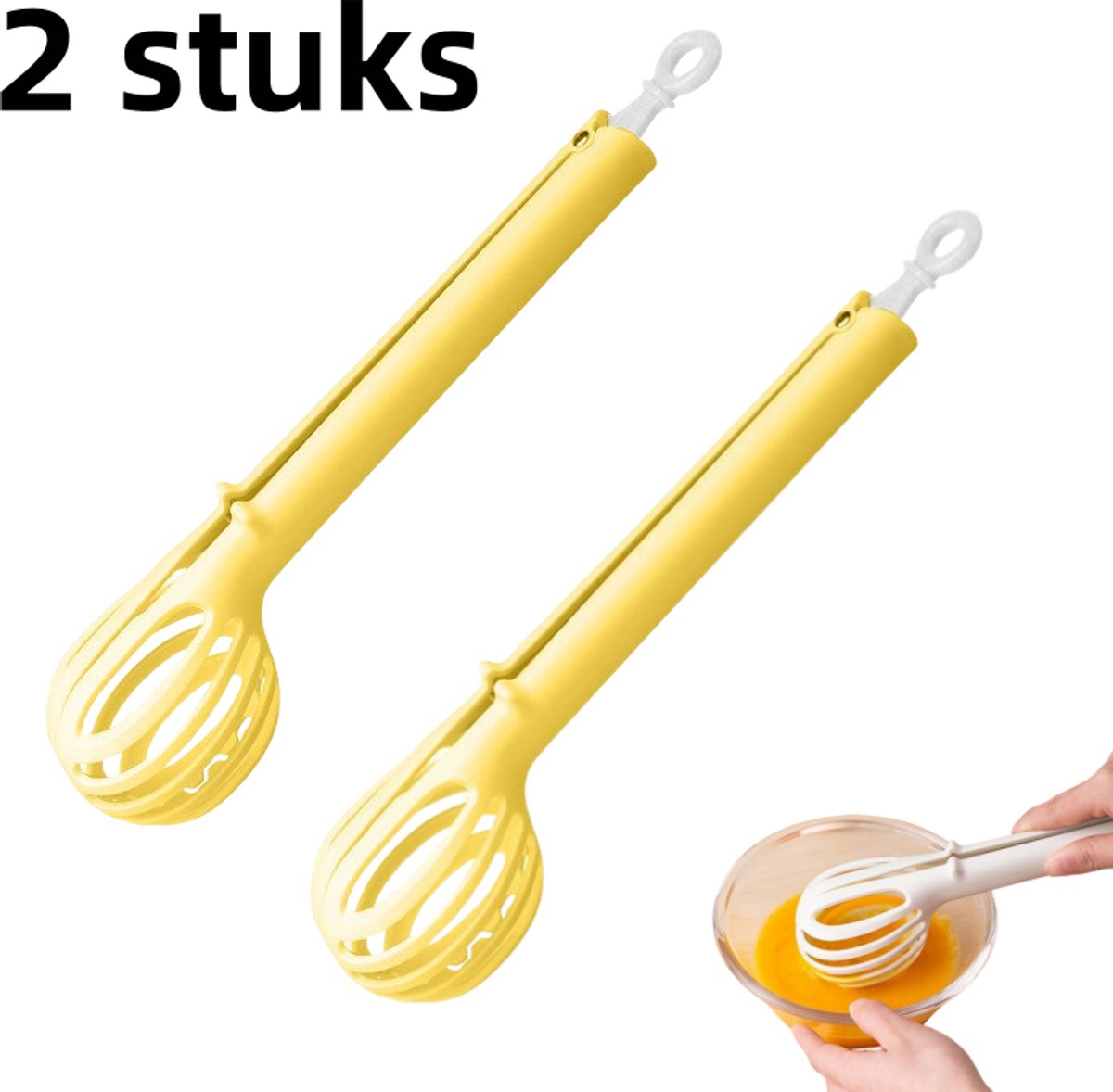 2-delige-Eiertang-Eiertang-Noedeltang Keuken multifunctionele eierschep-Blender eierschep-Geel