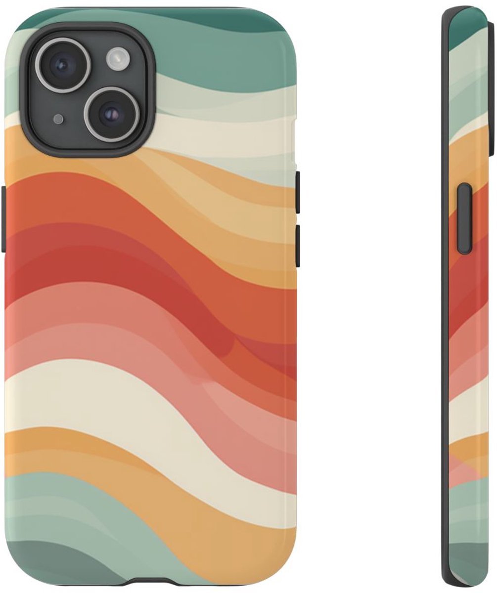 Golvend Veelkleurig Patroon – Telefoonhoesje Geschikt voor iPhone 15
