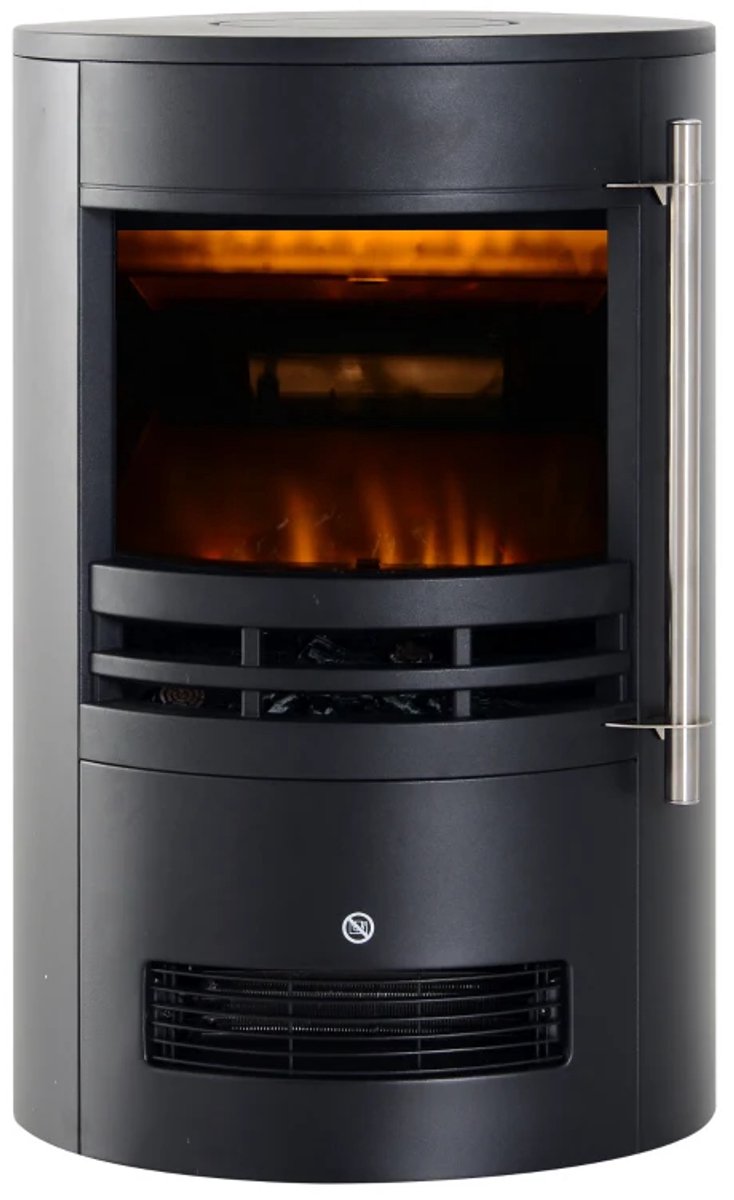 Sfeerhaard Elektrisch - Haard met Verwarming - LED-vlameffect - 900/2000W - Openhaard - Decoratieve Haardkachel - Kachel Vrijstaand - Zwart - 41x41x64,5 cm