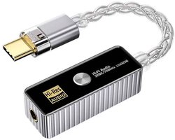 DrPhone AudioXtreme-C1 - Draagbare USB-C DAC Headphone Amplifier - Hi-Res Audio 32bit/768kHz DSD256 - Hoofdtelefoon Versterker met 3.5mm Jack & High Gain Mode – Met Extra USB Adapter Voor USB Apparaten