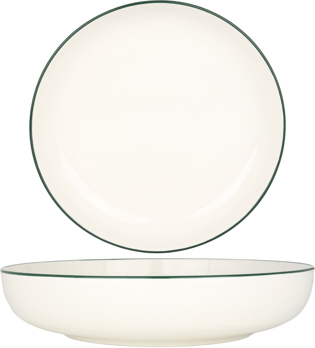 Rinart Diepbord - Green Edge - Porselein - 26 cm (2000cc) - set van 6