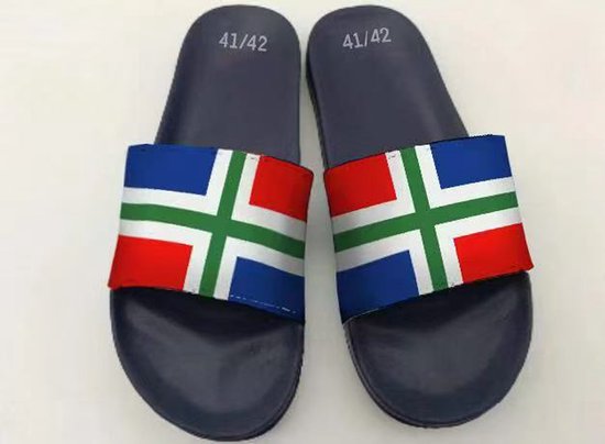 Groningen - Chaussons de bain - Taille 45/46 - Cadeau - Noël - Saint Nicolas - Drapeau de Groningen