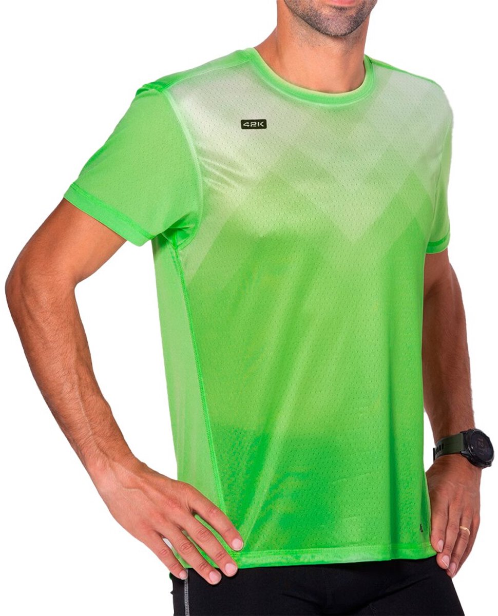 42k Running Motion T-shirt Met Korte Mouwen Groen M