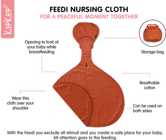 KipKep Feedi borstvoedingsdoek - Cookie - beige - voedingsdoek om rustig en discreet borstvoeding te geven - 100%katoen van KipKep — afbeelding 2