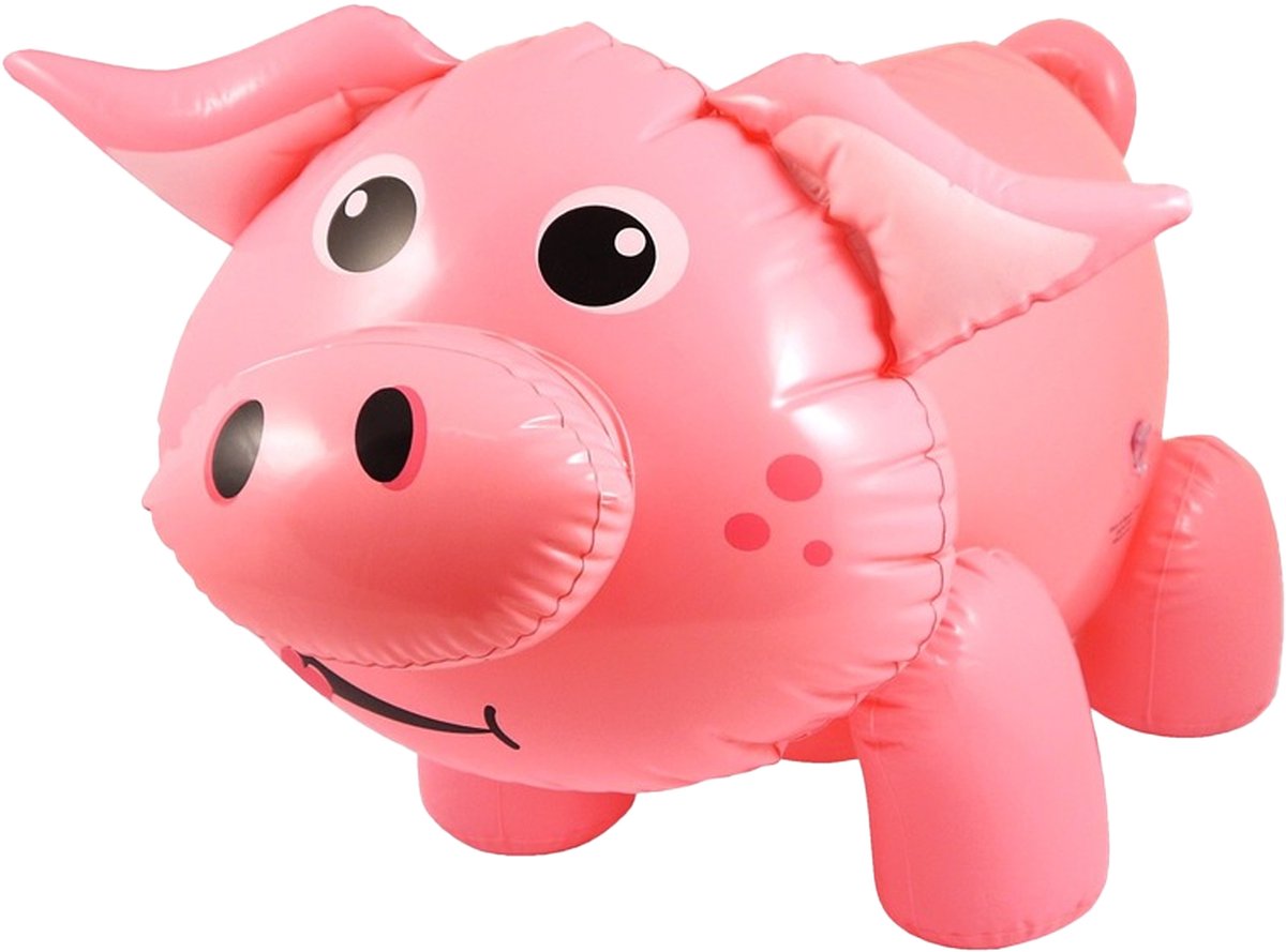 Henbrandt - Leuk Opblaasbaar Varken - 55 Cm - Perfect voor waterpret of als feestdecoratie - Opblaasdier Biggetje / Pig - Opblaasfiguur Varkens - Opblaasartikel