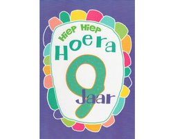 Verjaardagskaart 9 Jaar - Wenskaart Verjaardag - Kaart 9 Jaar