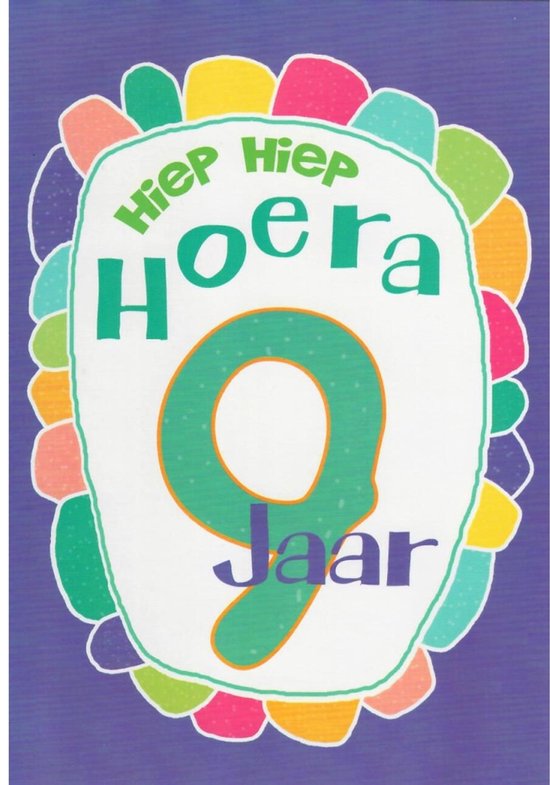 Verjaardagskaart 9 Jaar - Wenskaart Verjaardag - Kaart 9 Jaar