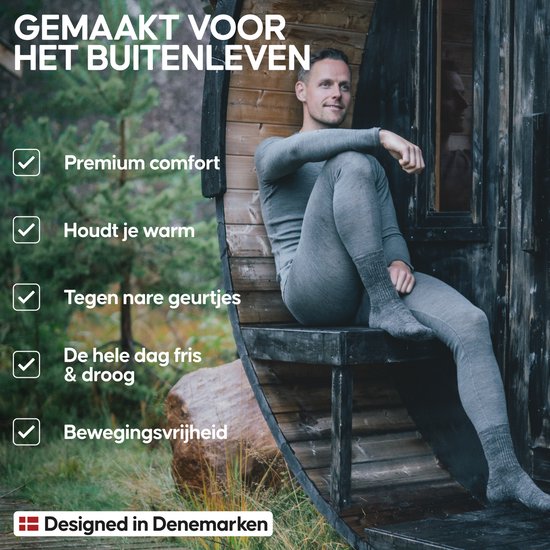 DANISH ENDURANCE Thermo Leggings - Heren - Merino Wol - Thermobroek - Zwart - Maat L — afbeelding 2