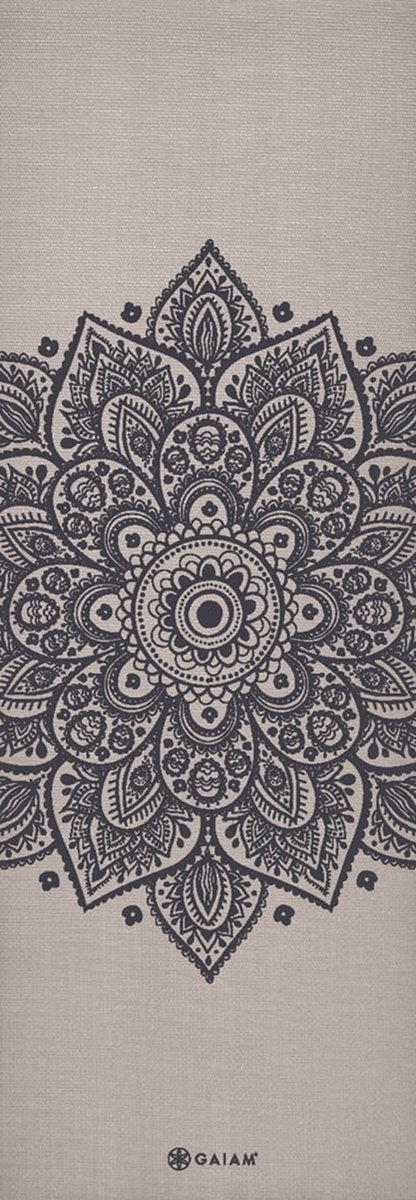 Gaiam Yoga Mat - Sustained Grey Sundial Flower - 5 mm