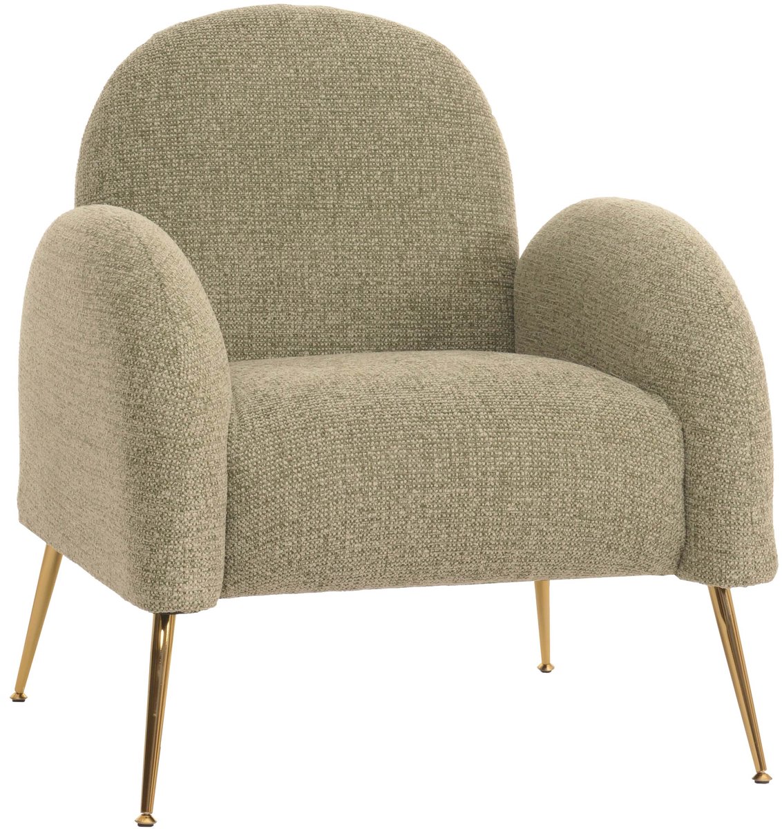 Lounge fauteuil MCW-N69, cocktail fauteuil, retro nosa ophanging stof/textiel chenille MVG-gecertificeerd ~ lichtgroen