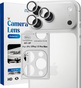 REOVO Camera Protector – Geschikt voor iPhone 17 Pro / 17 Pro Max - 0.05mm Slim Fit – Wit Zilver -Titanium Frame – Anti-Kras & Schokbestendig