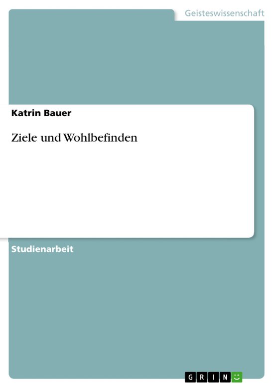Ziele und Wohlbefinden - cover