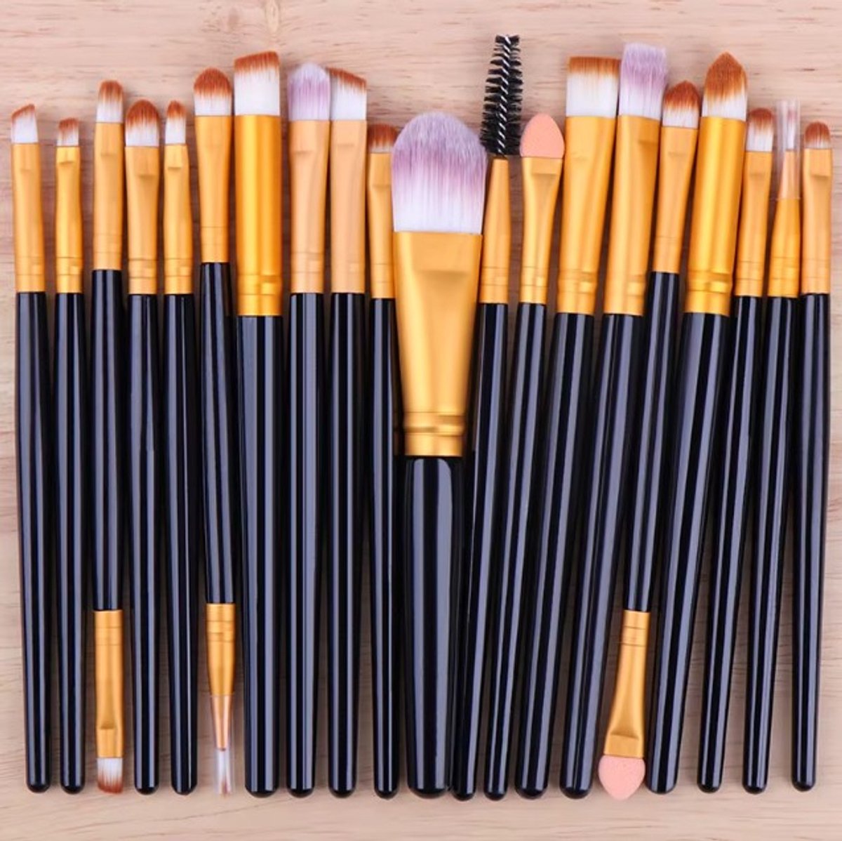 Go Go Gadget - Kwasten set - Make-up kwast - 20 delig - Zwart/ Goud