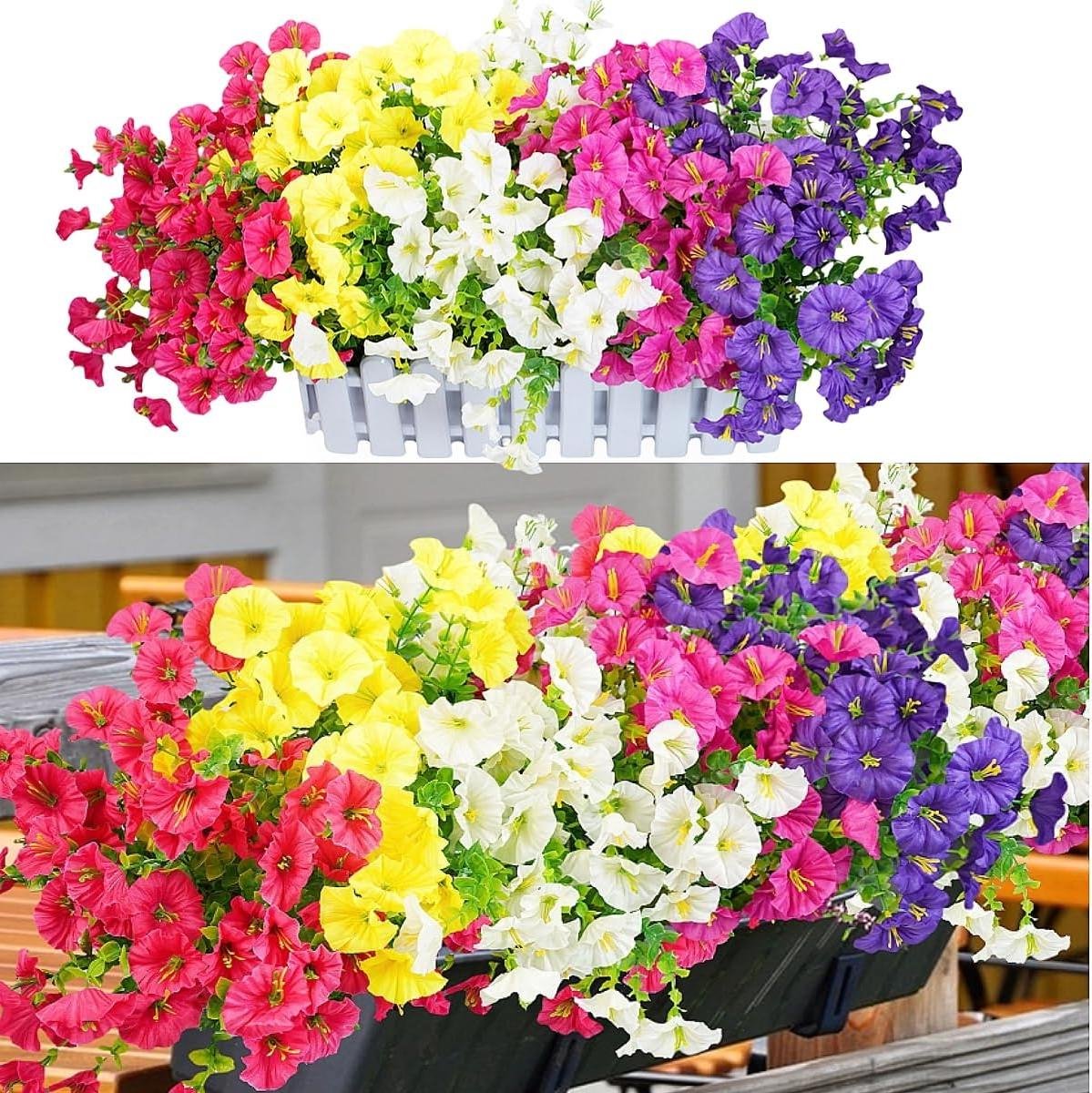Allecto Plus - Kunstbloemen, 10 bundels uv-bestendige kunstbloemen voor buiten en binnen