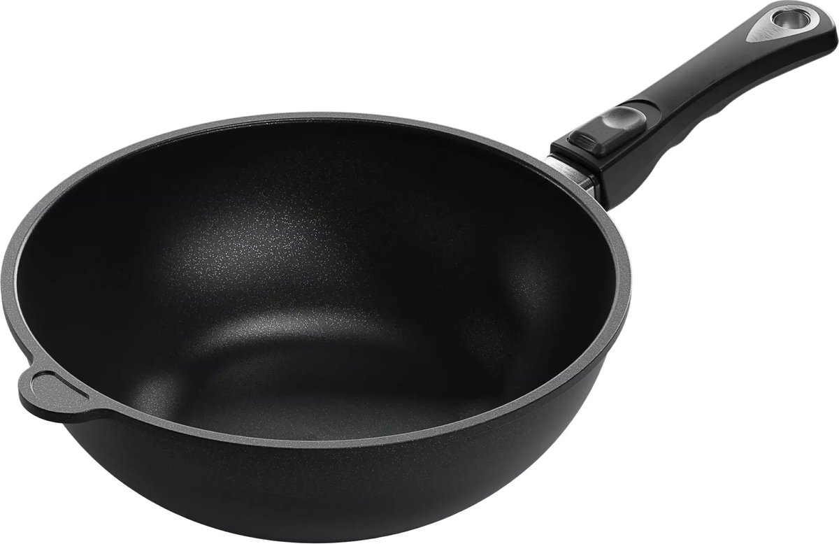 AMT Gastroguss Wokpan 28 cm – Aluminium – Inductiegeschikt – Antiaanbaklaag – Ovenbestendig