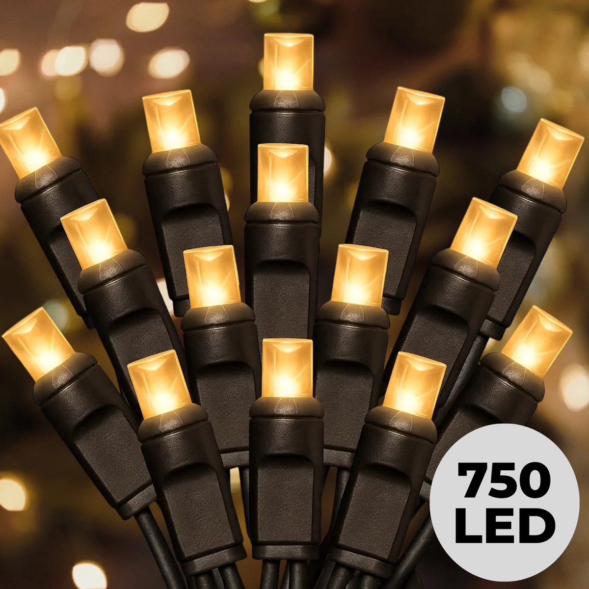 Lomera Kerstverlichting 15 Meter - 750 LED Lampjes - Extra Warm Wit - Met Timer - Binnen en Buiten - Lichtsnoer Groen - 8 Lichtfuncties - IP44 Adapter - Energiezuinig - Clusterverlichting - Micro Cluster - Lichtslinger - Lichtsnoer met Haspel