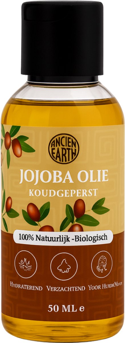 Jojoba Olie 50ml - Puur en koudgeperst - Onbewerkt - Biologisch - 100% Natuurlijk - Jojobaolie voor Huid en Haar - Huidolie - Massageolie - Haarolie