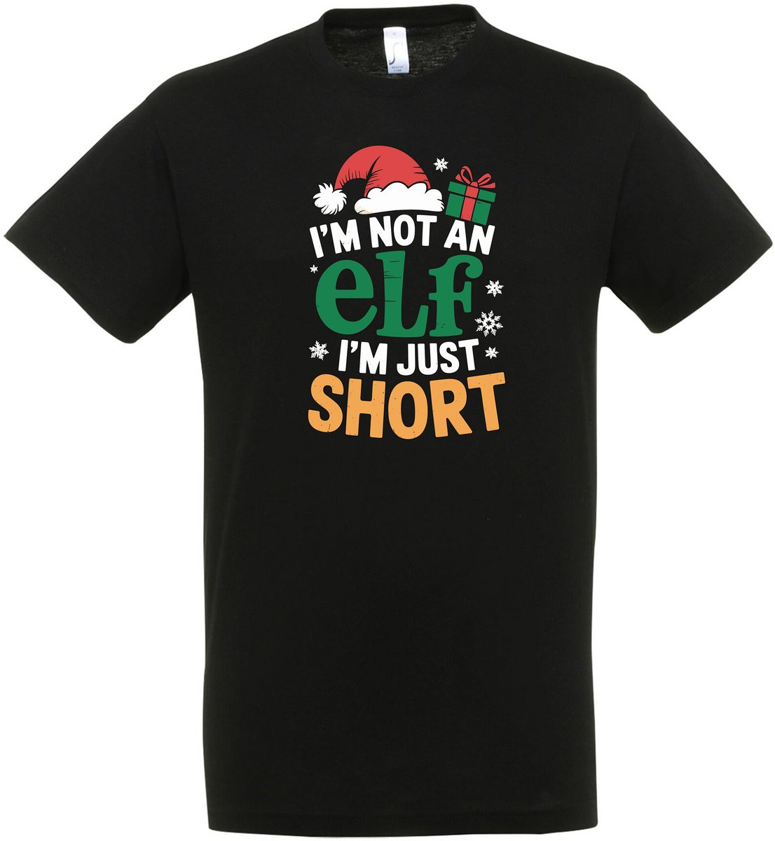 Not An Elf I’m Just Short T-shirt - Unisex - Kerst - Christmas - Feestdagen - Kerst T-shirt - Grappig T-shirt - Kerstman - Xmas - Foute kerst - Maat XXL