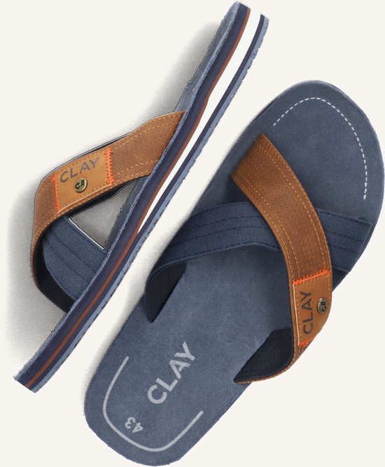 CLAY Slippers Clay002 - Homme - Cognac - Taille 48