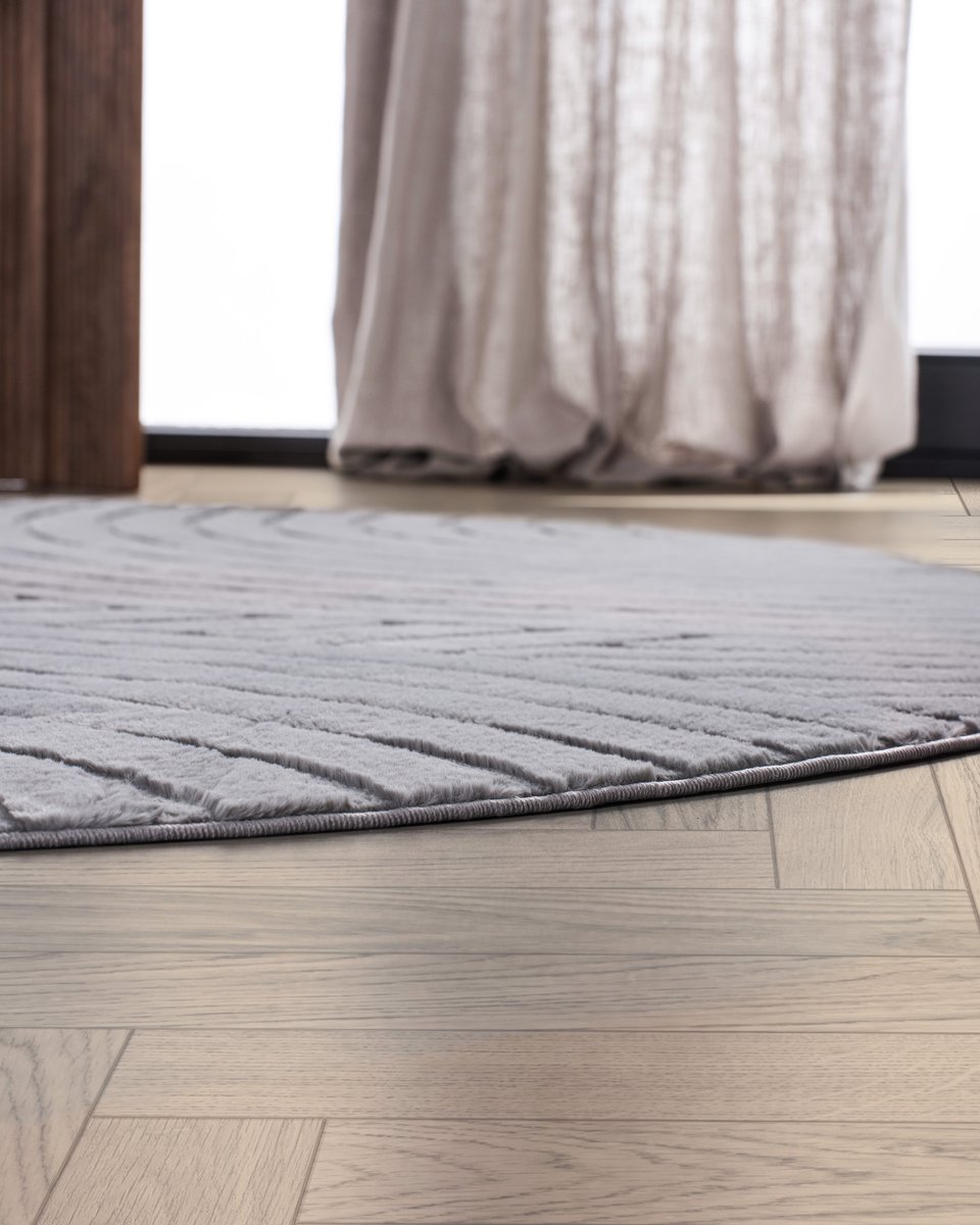 Carpetique Rond Vloerkleed - Ø200 cm – Grijs - Antislip – Japandi & Scandinavisch Woonkamer Tapijt