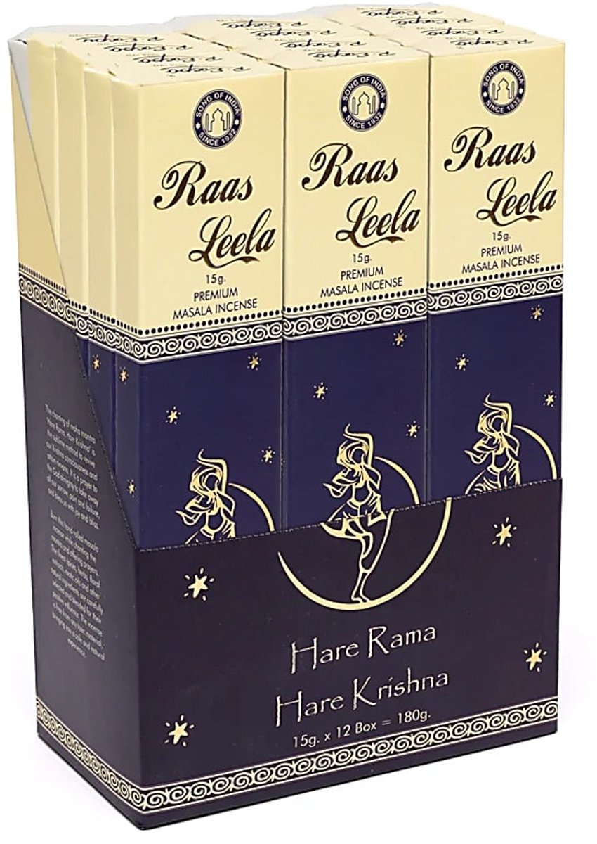 Song of India raas leela - wierook - masala wierookstokjes - doos 12 stuks