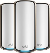 NETGEAR Orbi RBE973S - Mesh WiFi - WiFi Versterker - WiFi 7 - 27000 Mbps - Quad-Band - 3-Pack - Wit