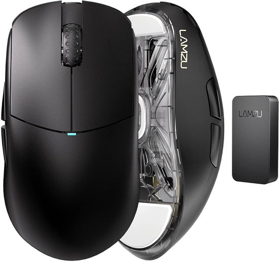 Lamzu Atlantis Mini - Gaming Muis - Ultra Lichtgewicht - 51 Gram - 26K DPI - Wireless - 4K Polling - Draadloos - Zwart